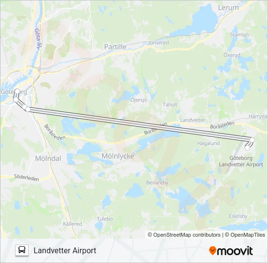 FLYGBUSSARNA Bus Line Map