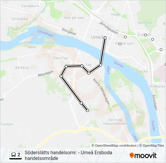 2 Bus Line Map
