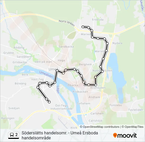 2 Bus Line Map