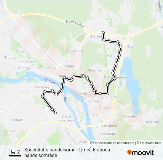 2 Bus Line Map