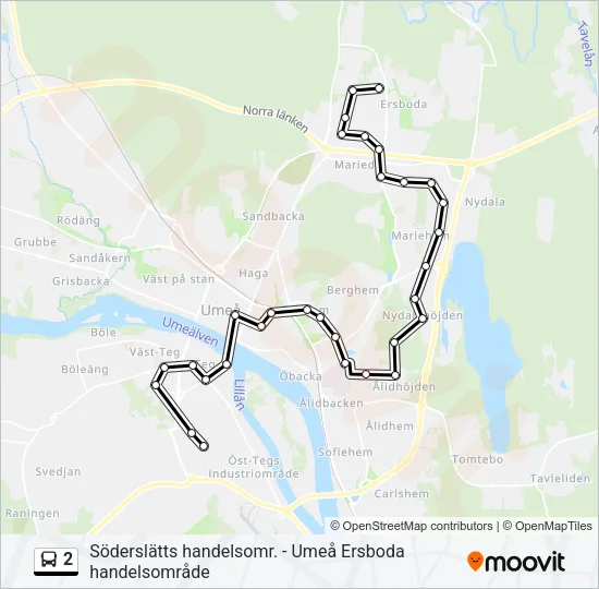 2 Bus Line Map
