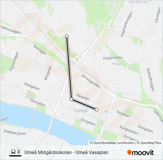 3 Bus Line Map