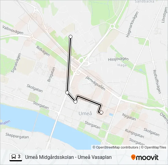3 Bus Line Map