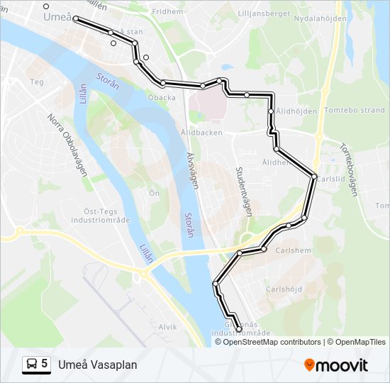 5 bus Line Map