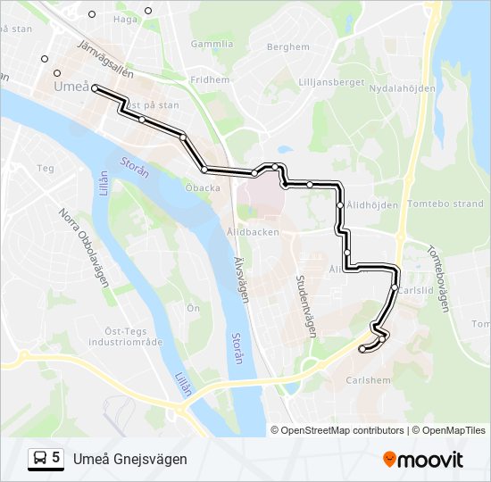 5 bus Line Map