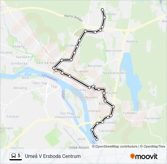 5 Bus Line Map
