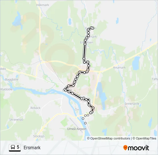5 Bus Line Map