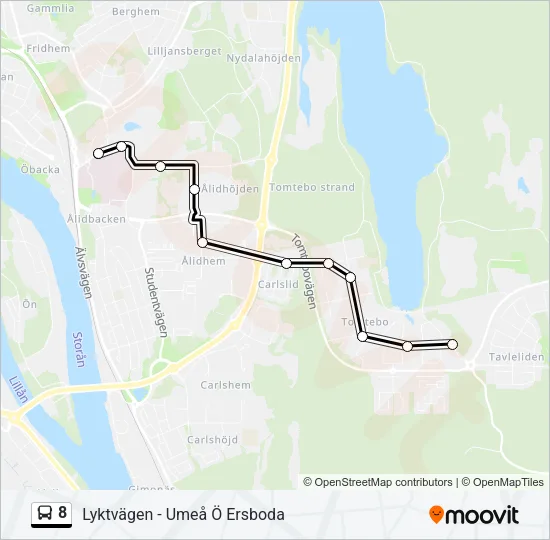 8 Bus Line Map