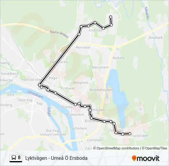 8 Bus Line Map