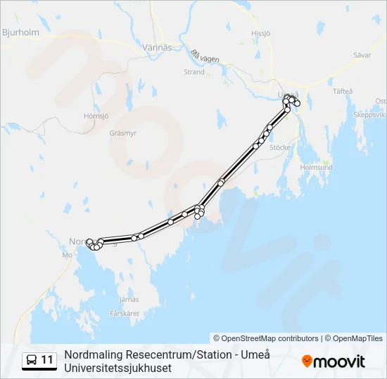 11 Bus Line Map