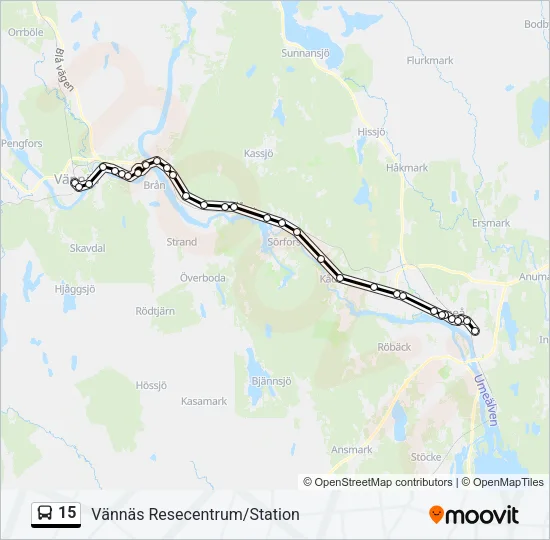 15 Bus Line Map