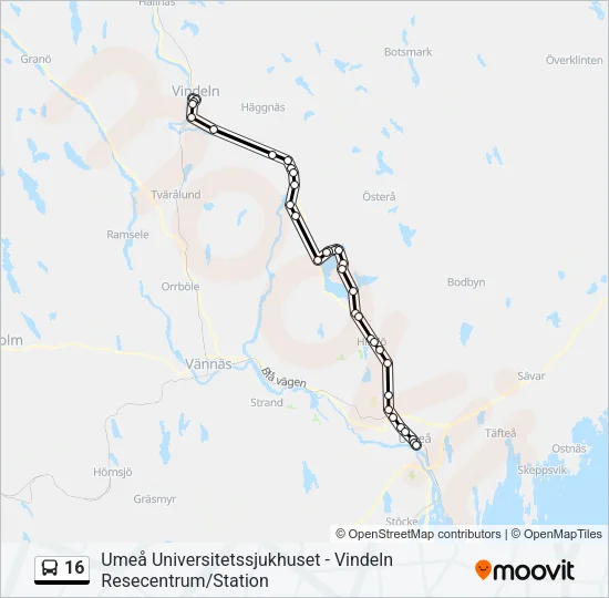 16 Bus Line Map