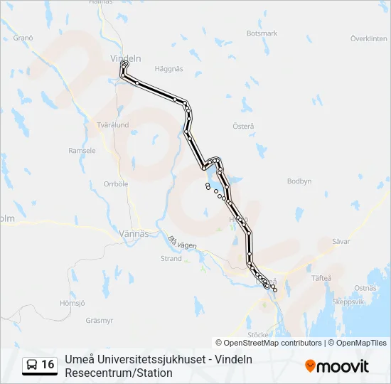 16 Bus Line Map