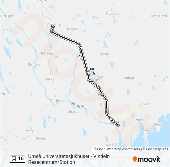 16 Bus Line Map