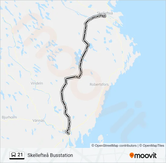 21 Bus Line Map