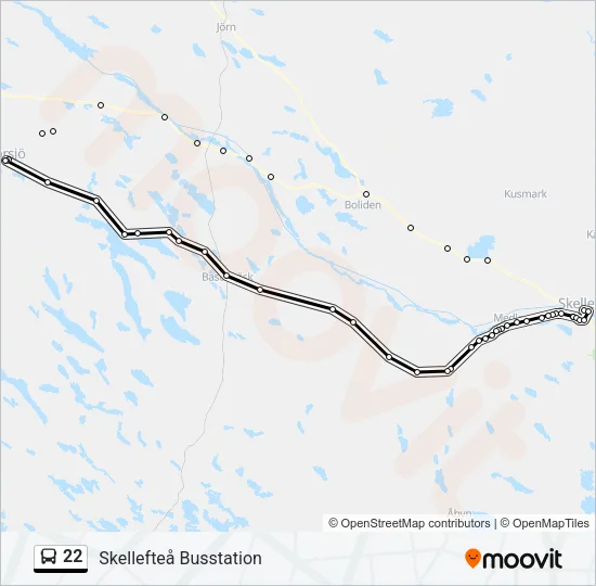 22 Bus Line Map