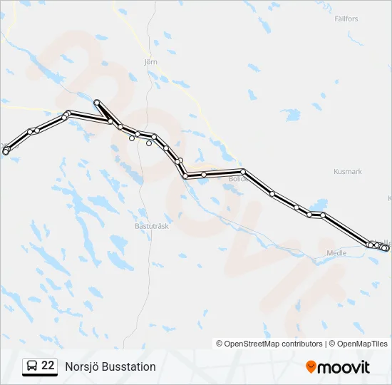 22 Bus Line Map