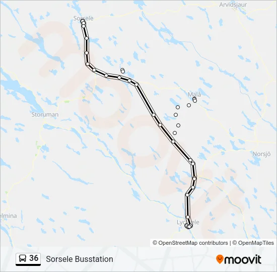 36 Bus Line Map
