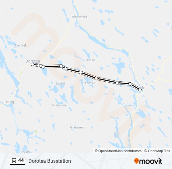 44 bus Line Map