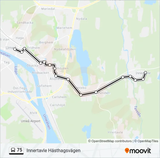 75 Bus Line Map