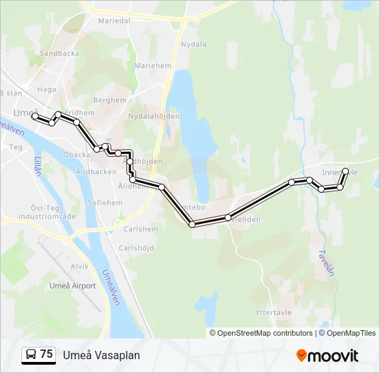 75 Bus Line Map