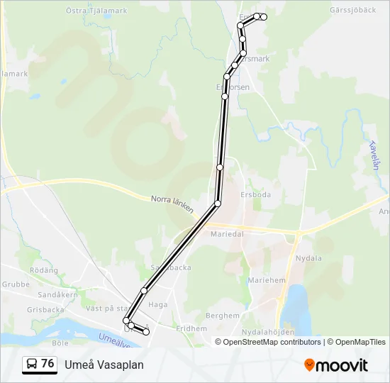 76 Bus Line Map