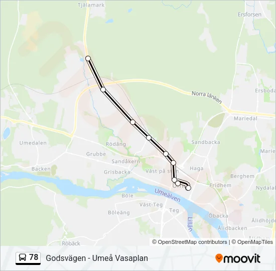 78 Bus Line Map