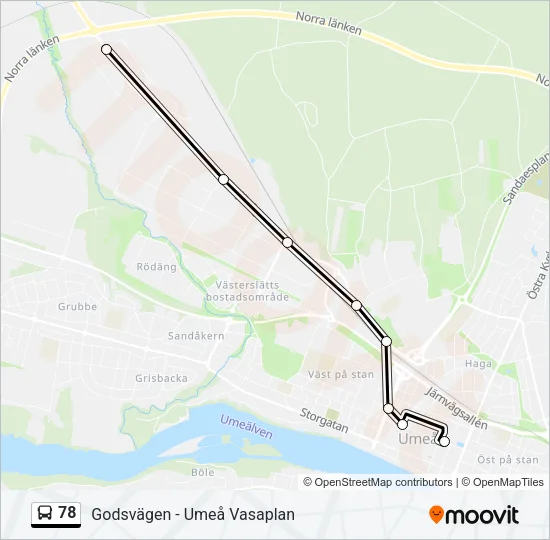 78 Bus Line Map