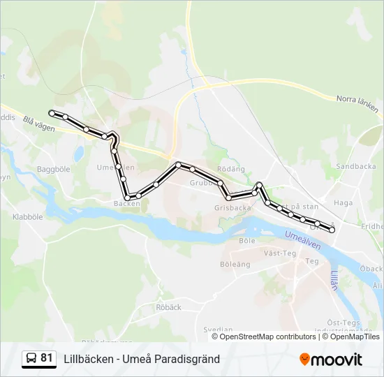 81 Bus Line Map