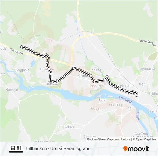 81 Bus Line Map