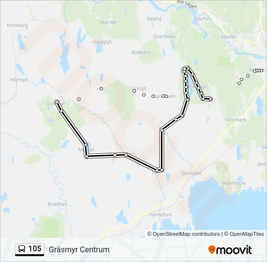 105 Bus Line Map