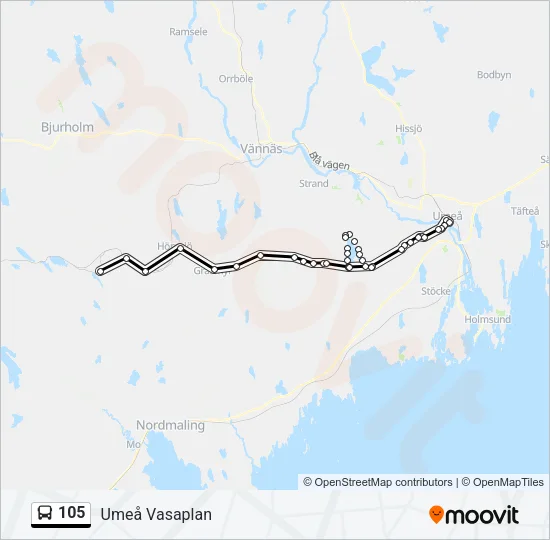 105 Bus Line Map