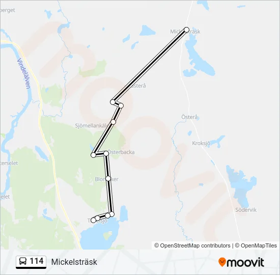 114 Bus Line Map