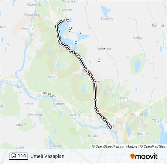 114 Bus Line Map