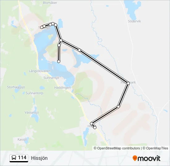 114 Bus Line Map
