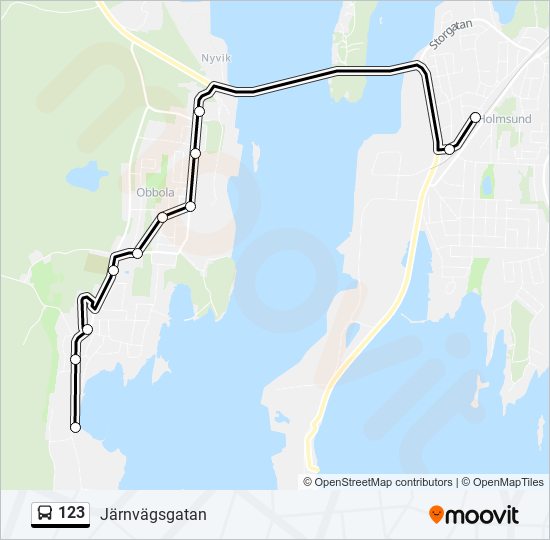 123 bus Line Map