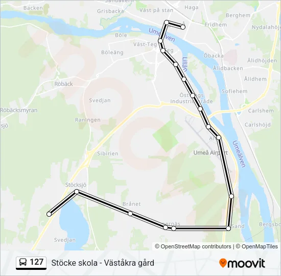 127 Bus Line Map