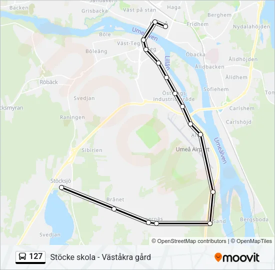 127 Bus Line Map