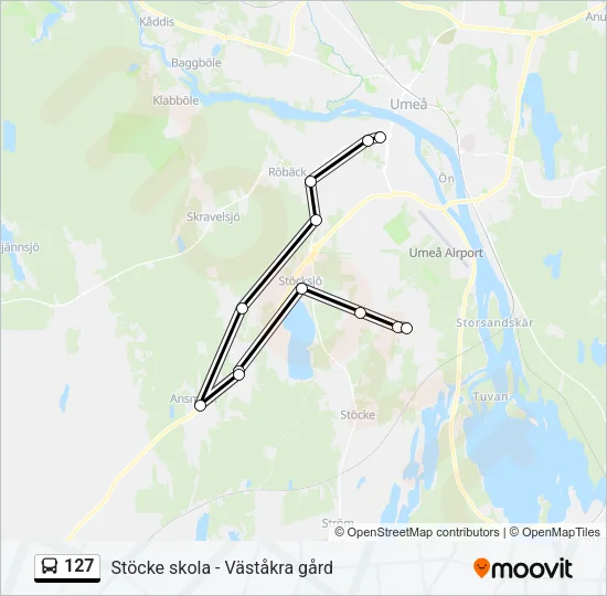 127 Bus Line Map