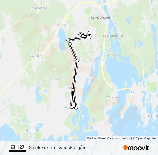 127 Bus Line Map