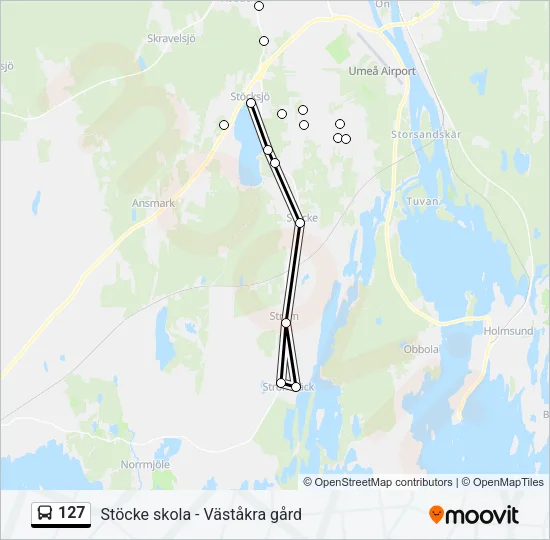 127 Bus Line Map