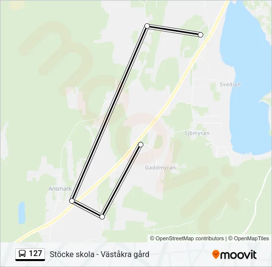 127 Bus Line Map