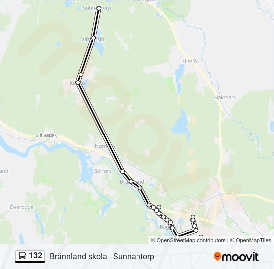 132 bus Line Map