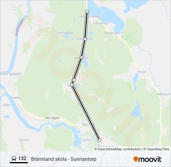 132 bus Line Map