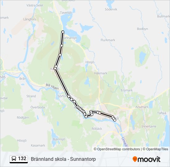 132 bus Line Map