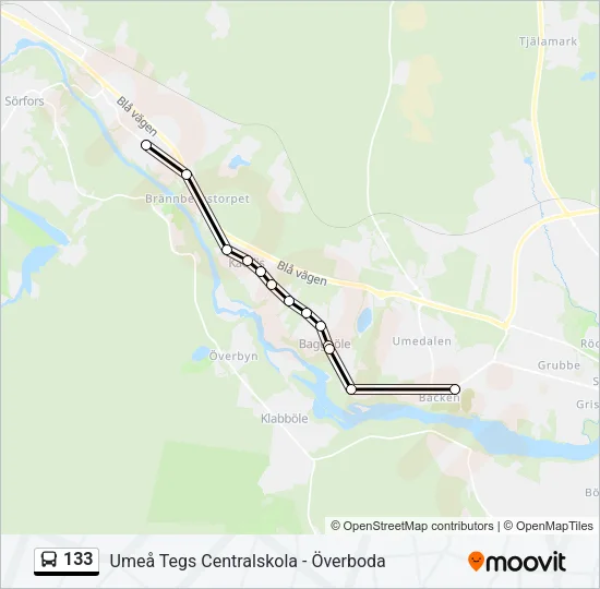 133 Bus Line Map