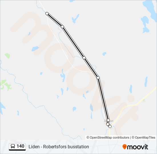 140 bus Line Map