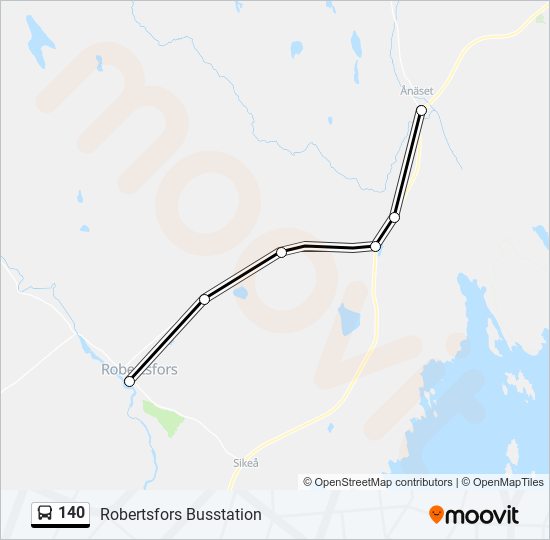 140 bus Line Map