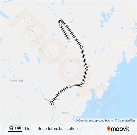 140 bus Line Map