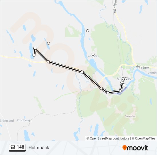 148 bus Line Map